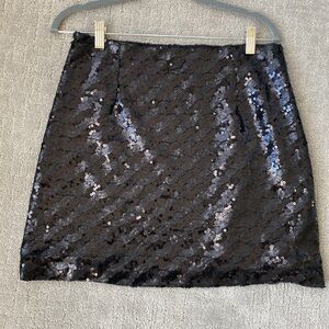 Allen B By Allen Schwartz black sequin mini skirt size M